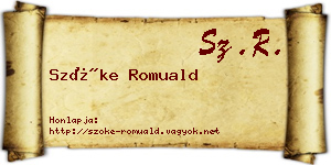 Szőke Romuald névjegykártya